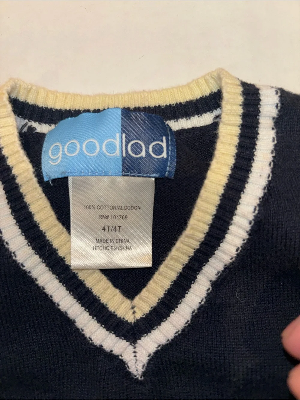 Good Lad Navy Argyle Knit Vest with Blue & Cream Diamonds